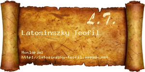 Latosinszky Teofil névjegykártya